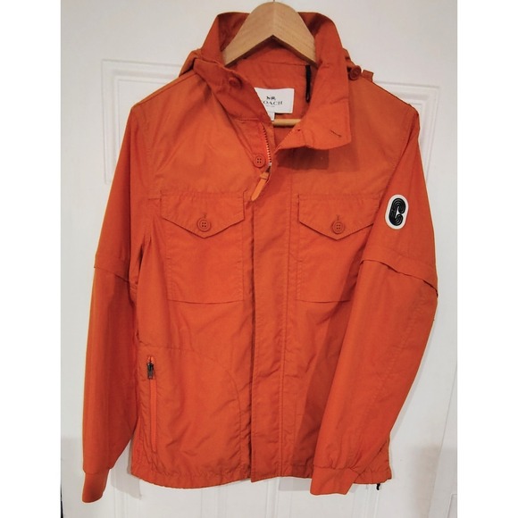 Coach Other - COACH New York Windbreaker Coat Jacket Orange Detach Sleeves  Small Hoodie